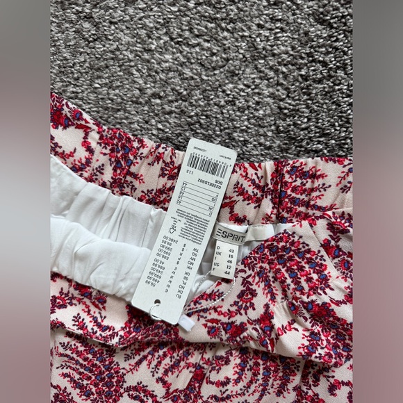 NWT ESPRIT Floral Maxi Skirt Red Pink Print Size 12 - Picture 8 of 12